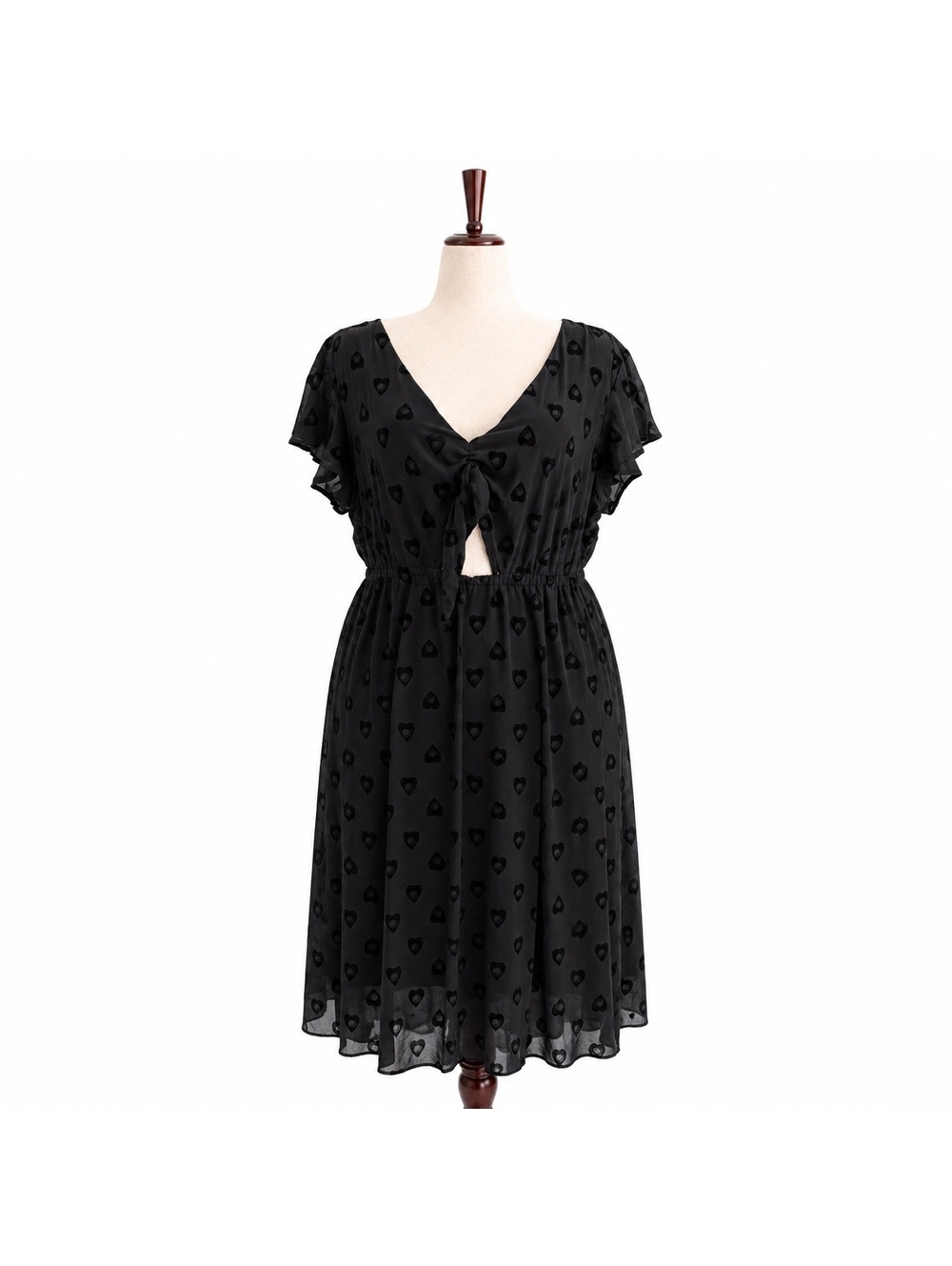 Hot Topic Ouija Planchette Black Heart Mesh Midi Dress 3X